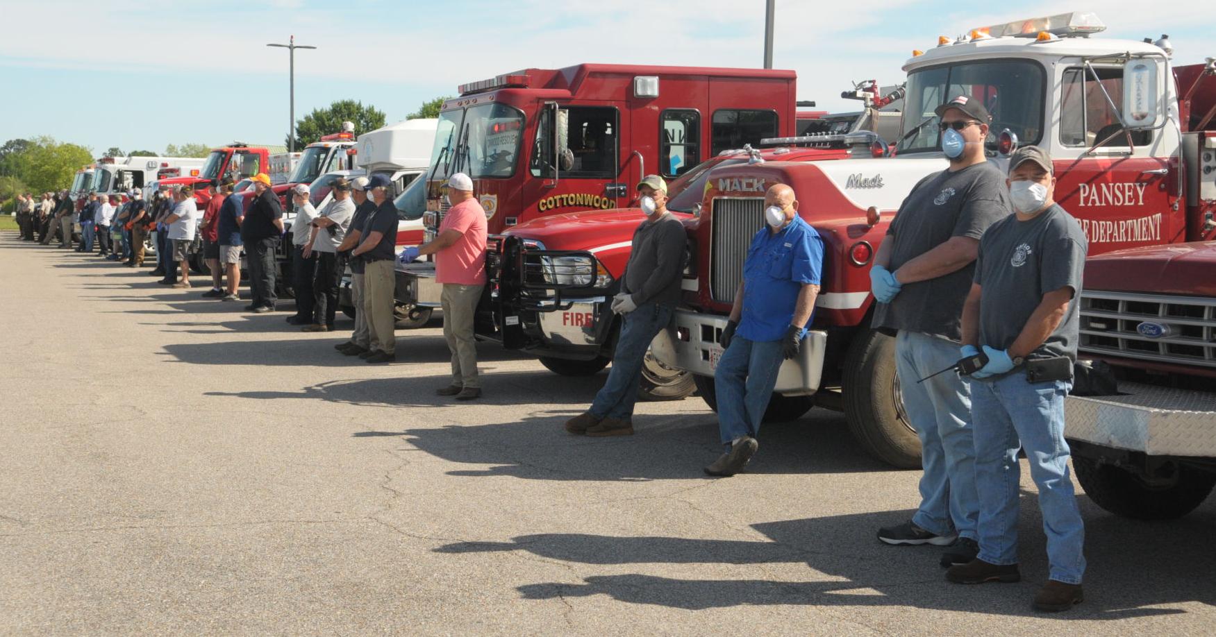 First responders give rolling salute to local health care workers